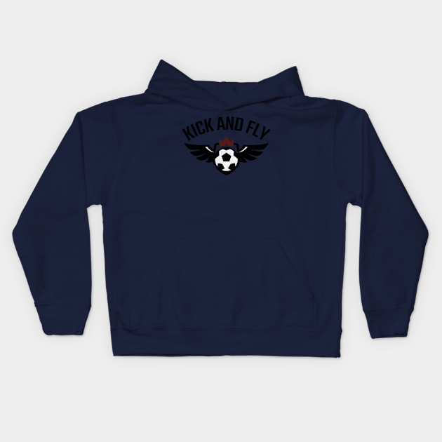 Kick And Fly Soccer Kids Hoodie by Sanworld